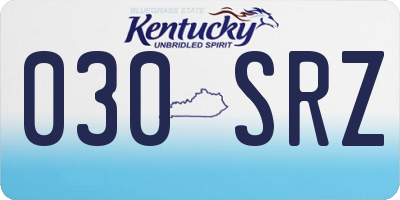 KY license plate 030SRZ