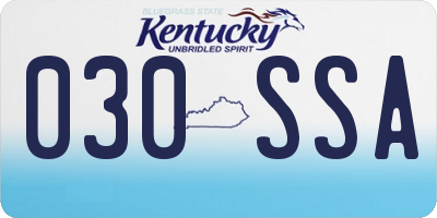 KY license plate 030SSA