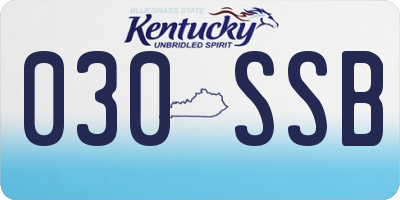 KY license plate 030SSB