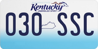 KY license plate 030SSC