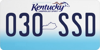 KY license plate 030SSD