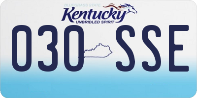 KY license plate 030SSE