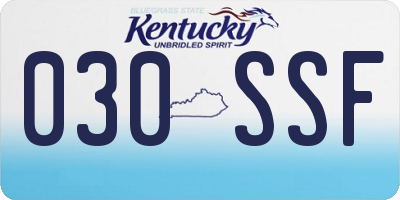 KY license plate 030SSF