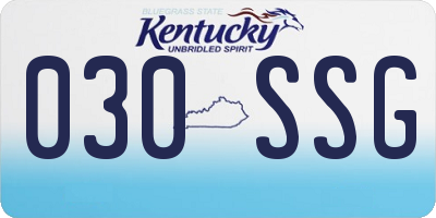 KY license plate 030SSG