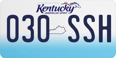 KY license plate 030SSH