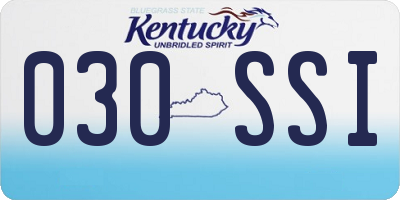 KY license plate 030SSI