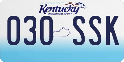 KY license plate 030SSK