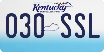 KY license plate 030SSL