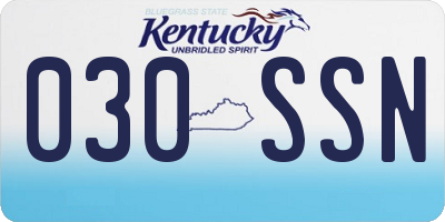 KY license plate 030SSN
