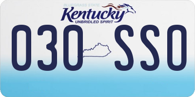 KY license plate 030SSO