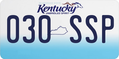 KY license plate 030SSP