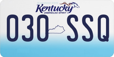 KY license plate 030SSQ