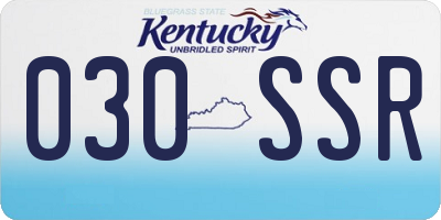 KY license plate 030SSR