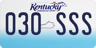 KY license plate 030SSS