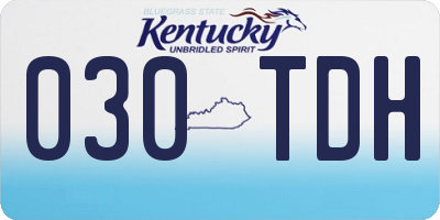 KY license plate 030TDH