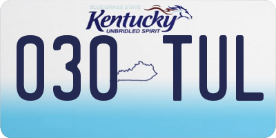 KY license plate 030TUL
