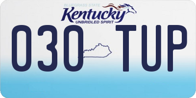 KY license plate 030TUP