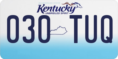 KY license plate 030TUQ