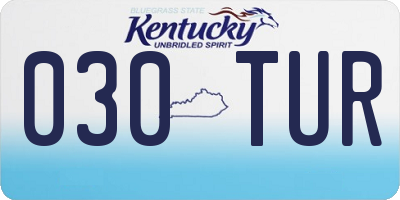 KY license plate 030TUR
