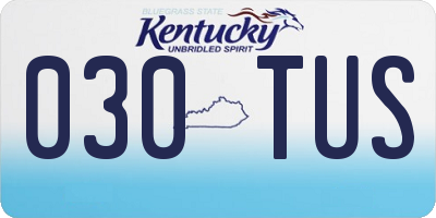 KY license plate 030TUS