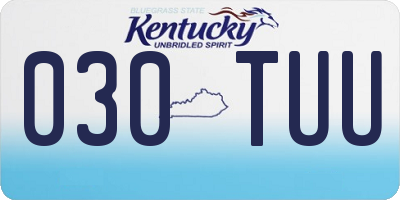 KY license plate 030TUU