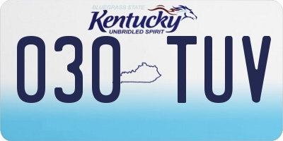 KY license plate 030TUV