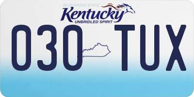KY license plate 030TUX
