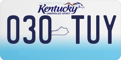 KY license plate 030TUY