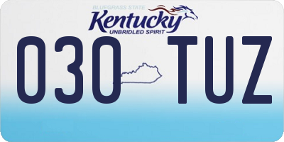 KY license plate 030TUZ