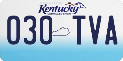 KY license plate 030TVA