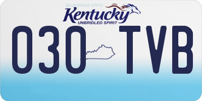 KY license plate 030TVB