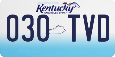KY license plate 030TVD
