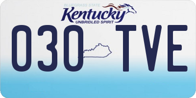 KY license plate 030TVE