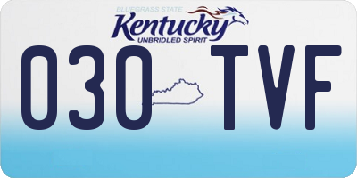 KY license plate 030TVF