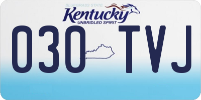 KY license plate 030TVJ