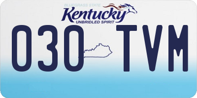 KY license plate 030TVM
