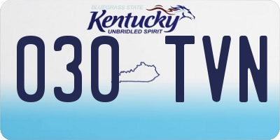 KY license plate 030TVN