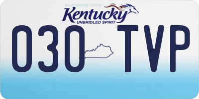 KY license plate 030TVP