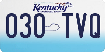 KY license plate 030TVQ