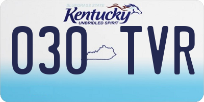 KY license plate 030TVR