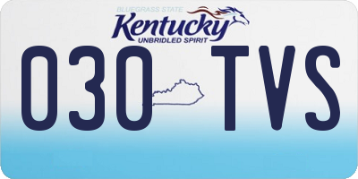 KY license plate 030TVS