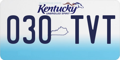KY license plate 030TVT