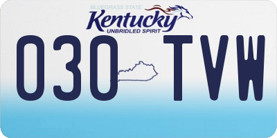 KY license plate 030TVW