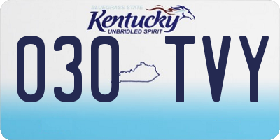 KY license plate 030TVY
