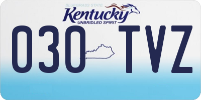 KY license plate 030TVZ