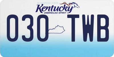 KY license plate 030TWB