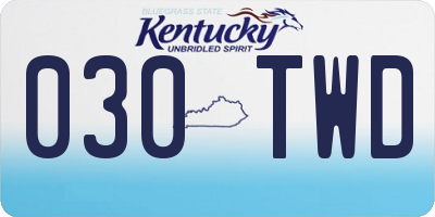 KY license plate 030TWD