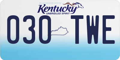 KY license plate 030TWE