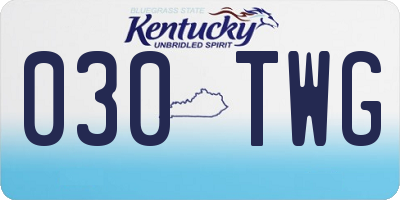 KY license plate 030TWG