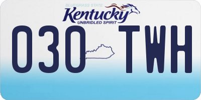 KY license plate 030TWH